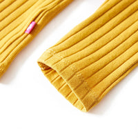 Maglietta per Bambini a Maniche Lunghe a Costine Ocra Scuro 140 13838