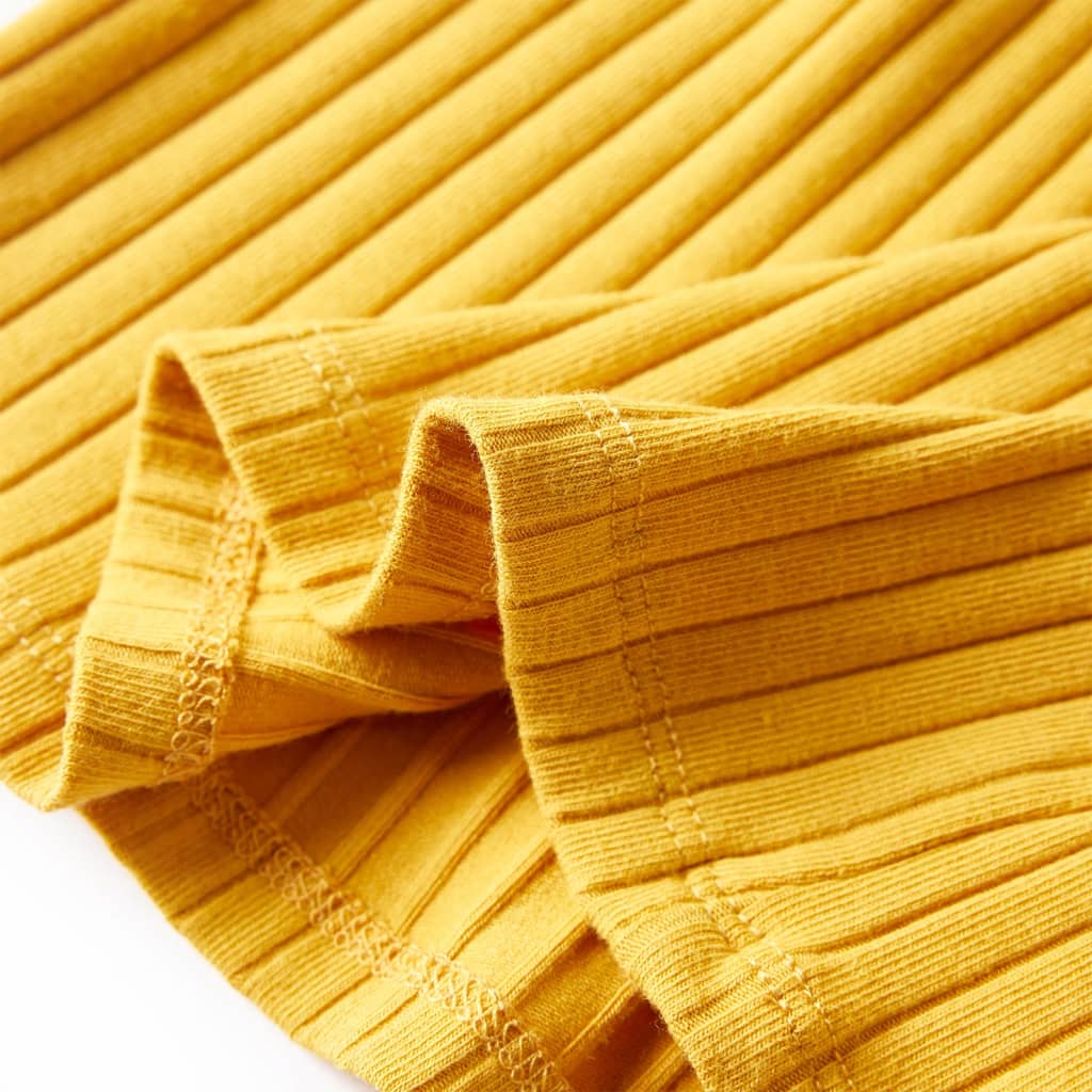 Maglietta per Bambini a Maniche Lunghe a Costine Ocra Scuro 140 13838