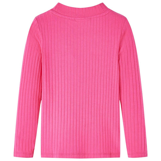 Maglietta da Bambina a Maniche Lunghe a Costine Fucsia 116cod mxl 132075
