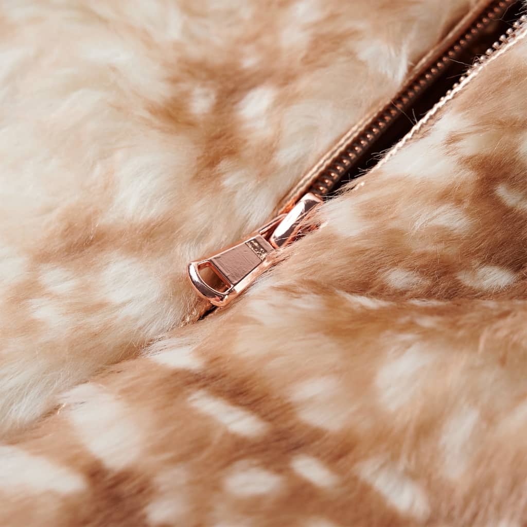 Cappotto da Bambina in Pelliccia Sintetica Cognac 116 13846