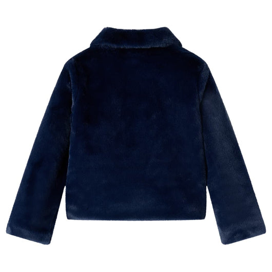 Cappotto per Bambini in Pelliccia Sintetica Blu Marino 116 13856