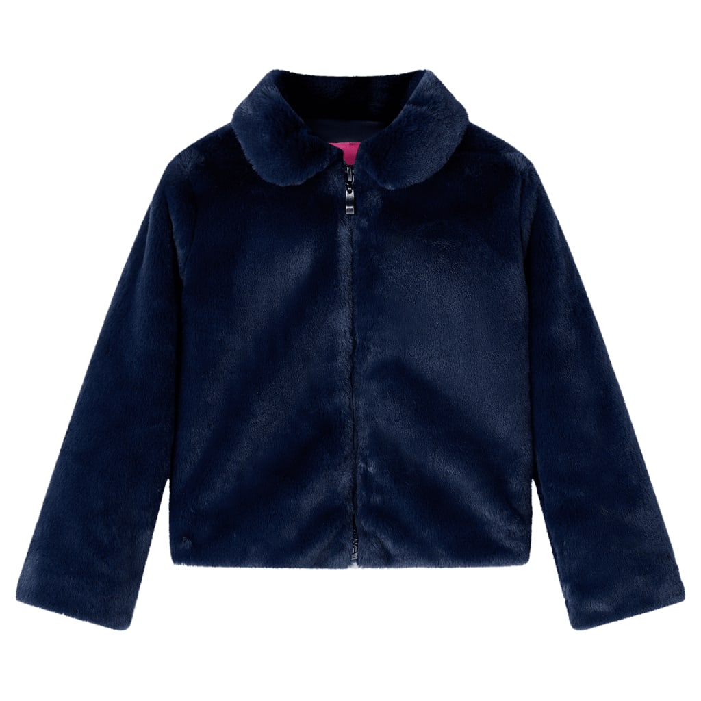 Cappotto per Bambini in Pelliccia Sintetica Blu Marino 140cod mxl 84123