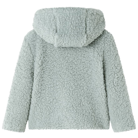 Giacca con Cappuccio Bambina Pelliccia Sintetica Teddy Verde Menta 104 13875