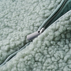 Giacca con Cappuccio Bambina Pelliccia Sintetica Teddy Verde Menta 104 13875