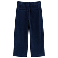 Pantaloni da Bambino in Velluto a Coste Blu Marino 140 13898