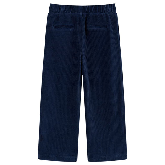 Pantaloni da Bambino in Velluto a Coste Blu Marino 140 13898