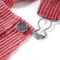 Abito Scamiciato da Bambina Velluto a Coste Rosa 92 13924