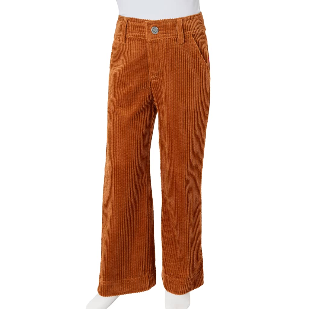 Pantaloni per Bambini in Velluto a Coste Cognac 104 13930