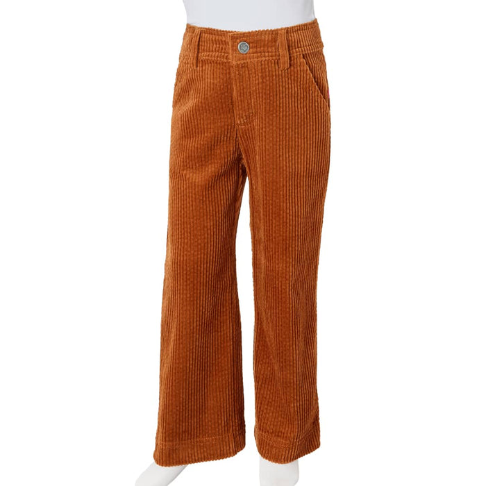 Pantaloni per Bambini in Velluto a Coste Cognac 104 13930