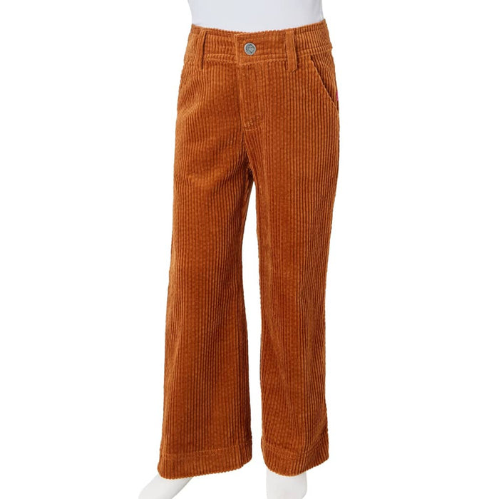 Pantaloni per Bambini in Velluto a Coste Cognac 116 13931