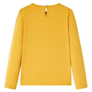 Maglietta da Bambina a Maniche Lunghe Ocra 128 13967