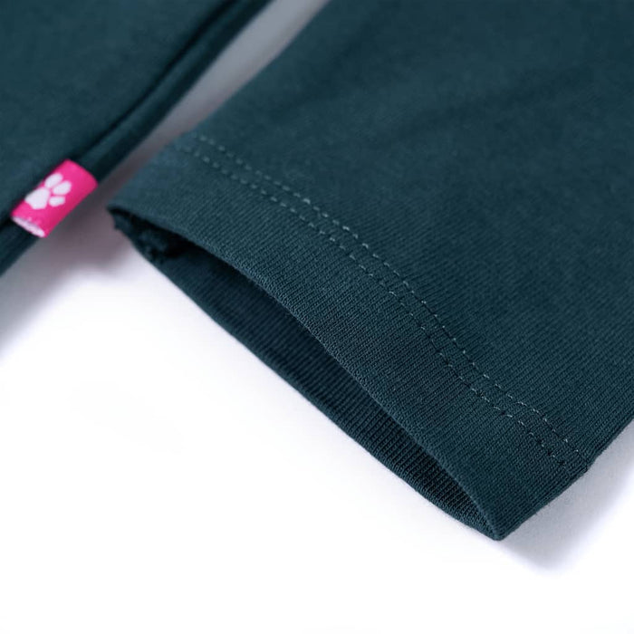 Maglietta per Bambini a Maniche Lunghe Verde Scuro 104 13975