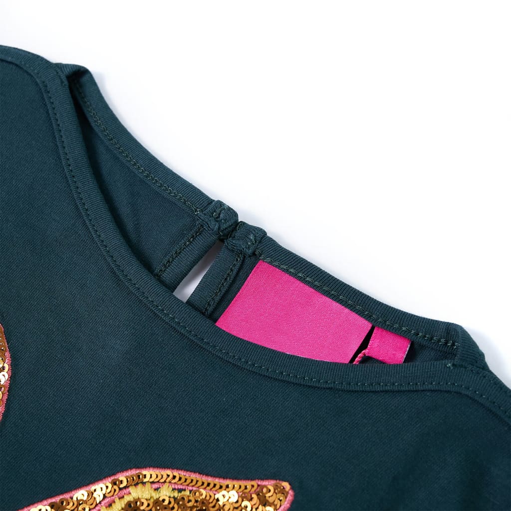 Maglietta per Bambini a Maniche Lunghe Verde Scuro 128cod mxl 84482