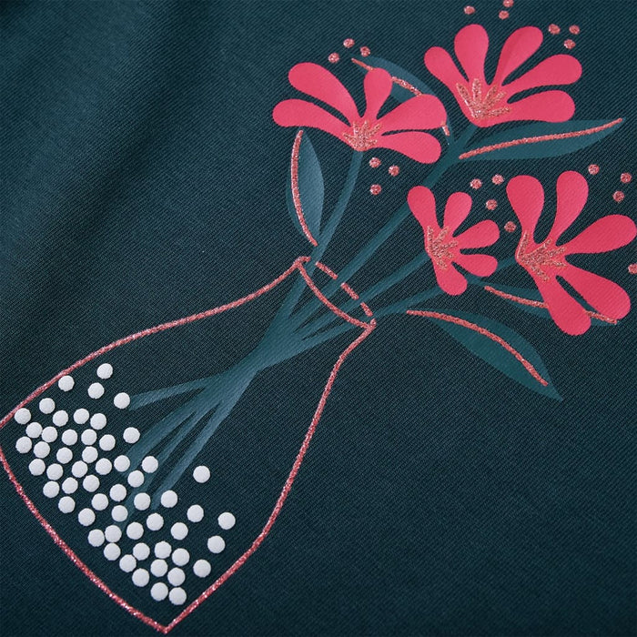 Maglietta da Bambina a Maniche Lunghe Verde Scuro 92