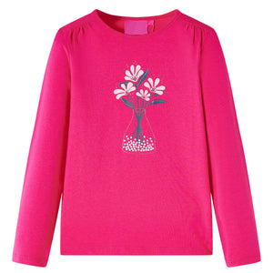 Maglietta da Bambina a Maniche Lunghe Fucsia 116cod mxl 132394