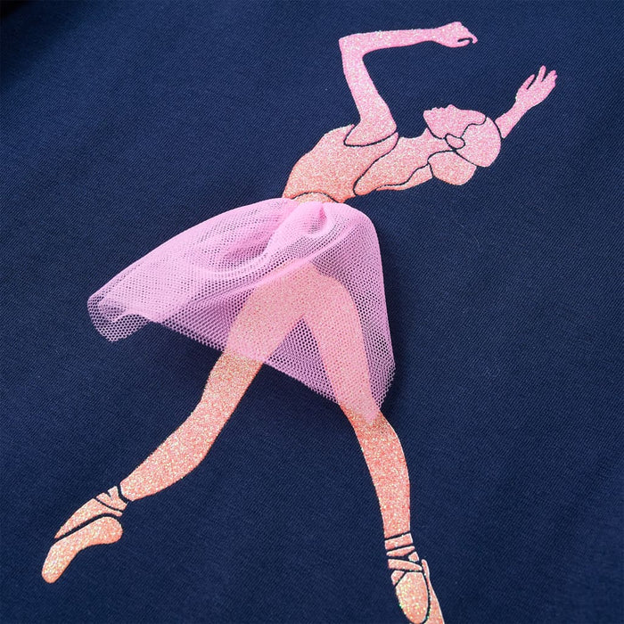 Maglietta da Bambina Maniche Lunghe Blu Marino 92 13999