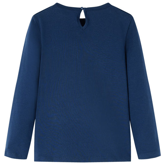 Maglietta da Bambina a Maniche Lunghe Blu Marino 92 14029