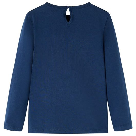 Maglietta da Bambina a Maniche Lunghe Blu Marino 116 14031