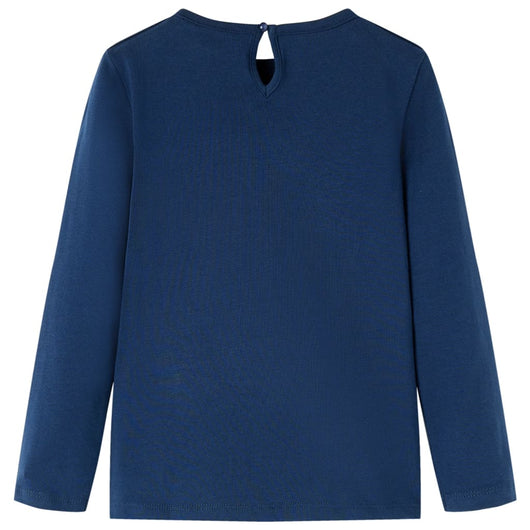 Maglietta da Bambina a Maniche Lunghe Blu Marino 128cod mxl 132288