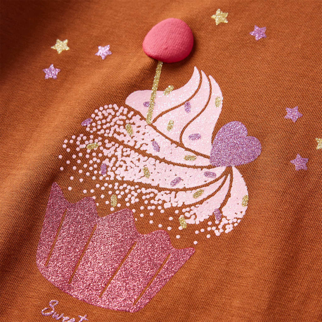 Maglietta da Bambina a Maniche Lunghe Cognac 104 14050