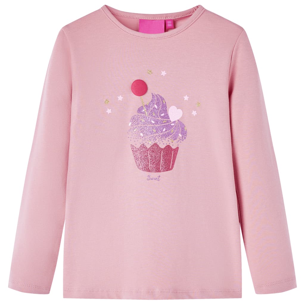 Maglietta per Bambine a Maniche Lunghe Rosa Chiaro 92cod mxl 108153