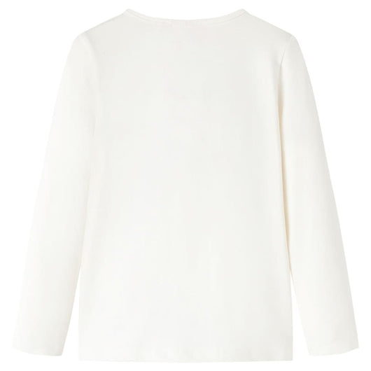 Maglietta da Bambina a Maniche Lunghe Ecru 128 14092