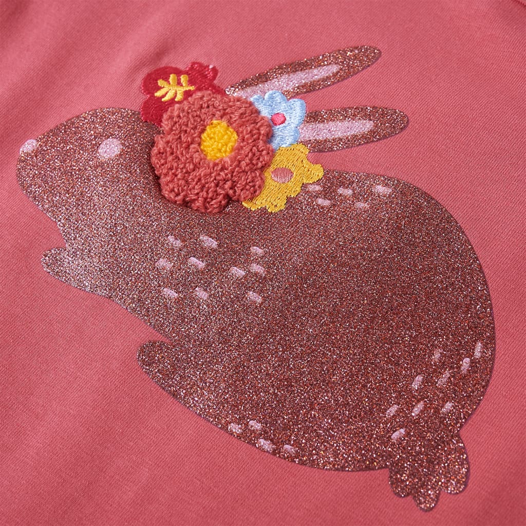 Maglietta da Bambina a Maniche Lunghe Rosa Antico 104 14105