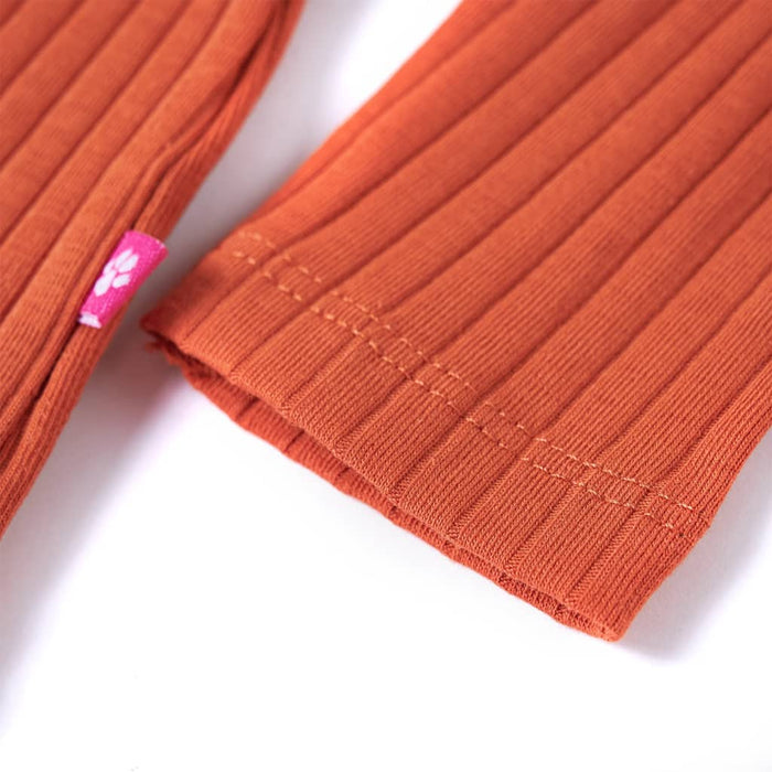 Maglietta da Bambina a Maniche Lunghe Arancione Bruciato 92 14129