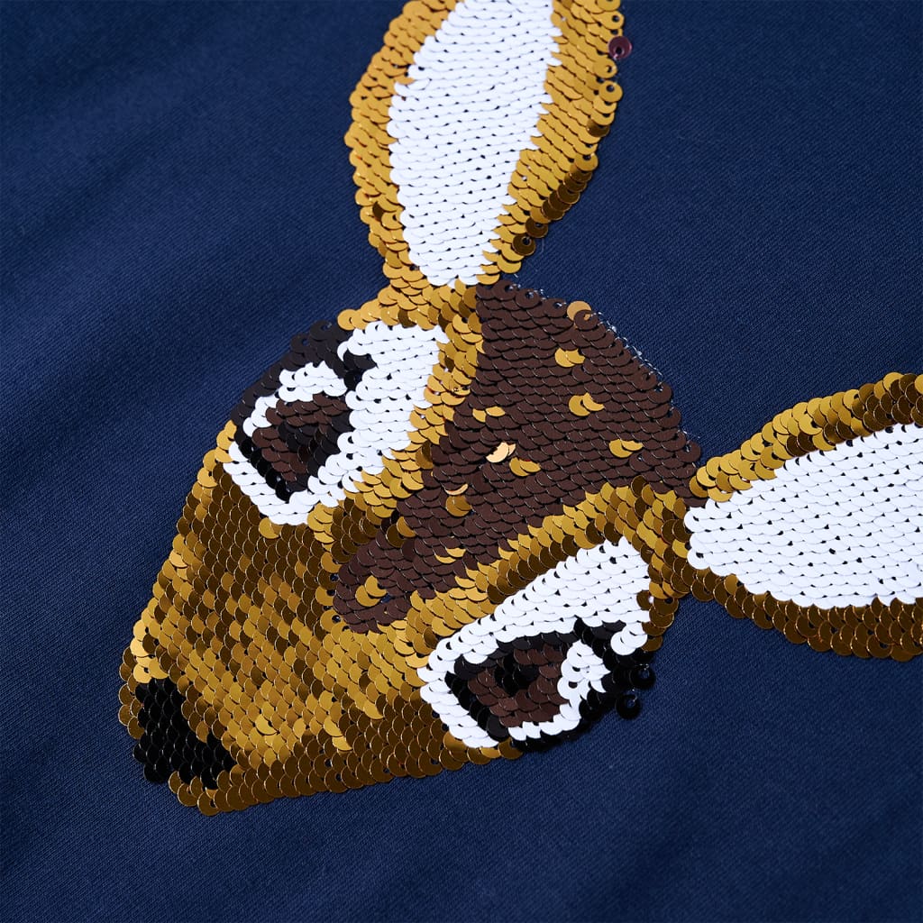 Maglietta da Bambina Maniche Lunghe Blu Marino 128 14182