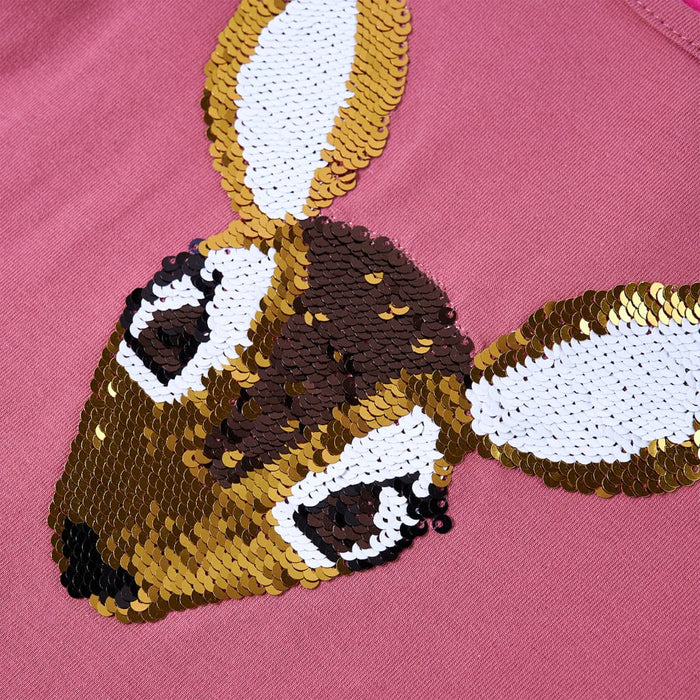 Maglietta da Bambina Maniche Lunghe Lampone 104 14190