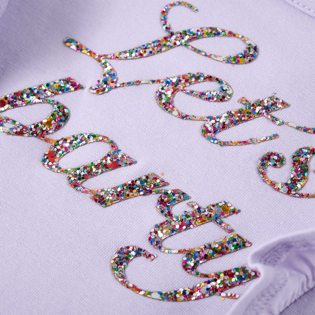 Maglietta Bambina Maniche Lunghe Lilla Chiaro 116 14221