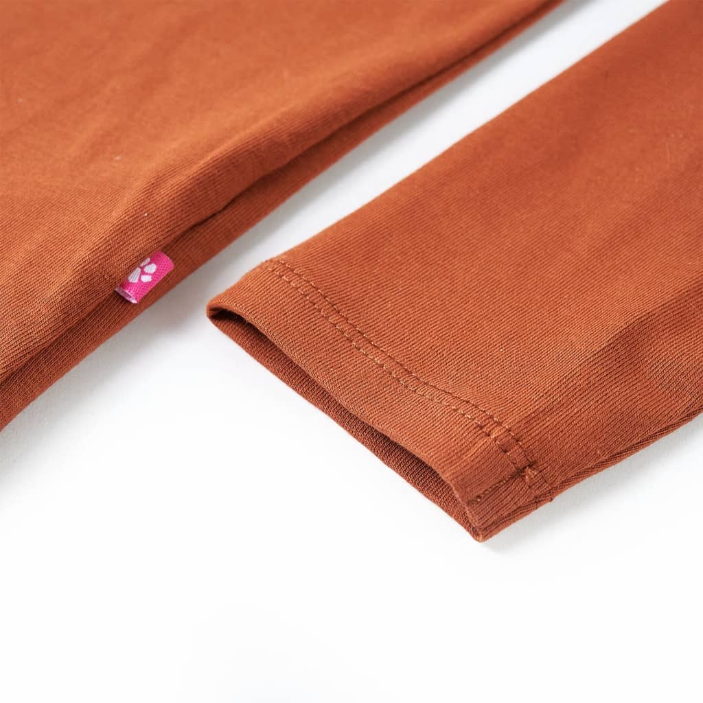 Maglietta da Bambina a Maniche Lunghe Cognac 116 14266