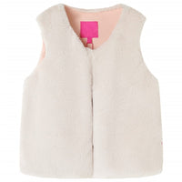 Gilet da Bambina in Pelliccia Sintetica Beige 128cod mxl 84695