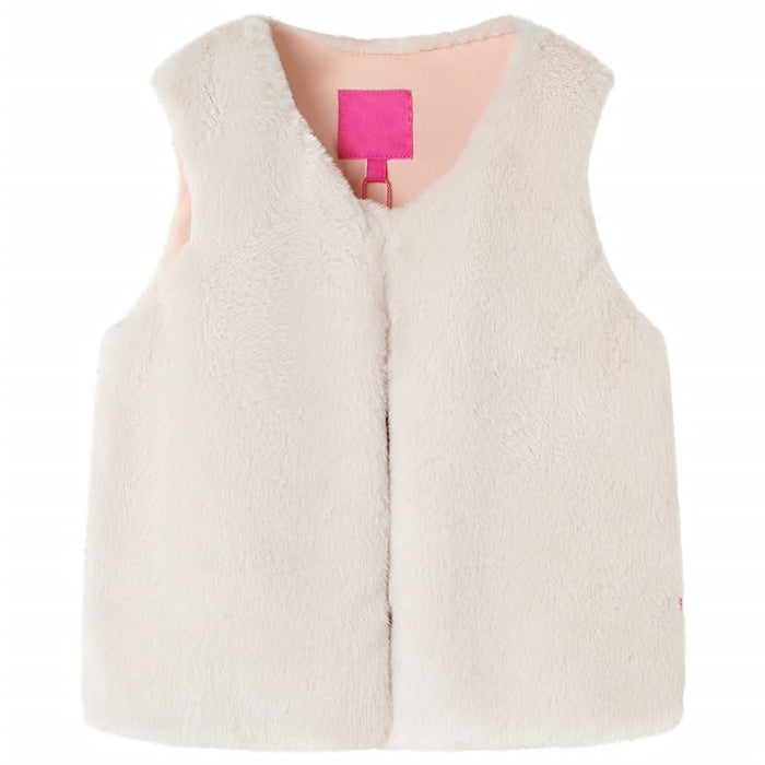 Gilet da Bambina in Pelliccia Sintetica Beige 128cod mxl 84695