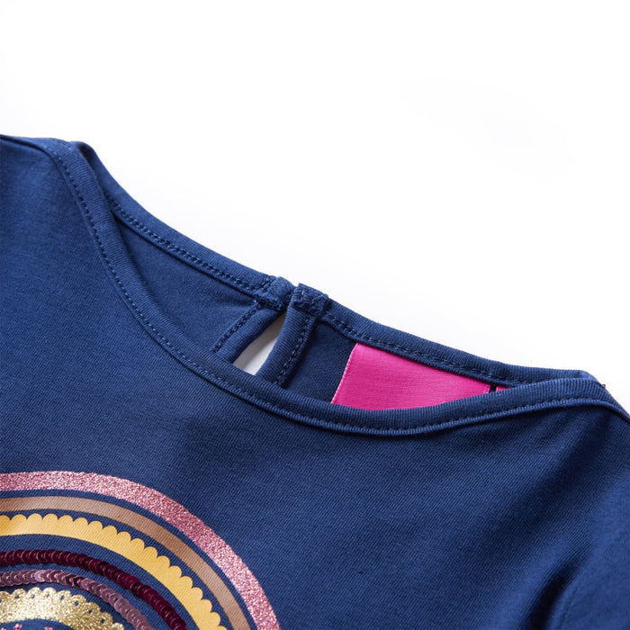 Maglietta per Bambini Maniche Lunghe Blu Marino 128