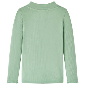 Maglietta da Bambina Maniche Lunghe a Lupetto Menta Scuro 104 14330