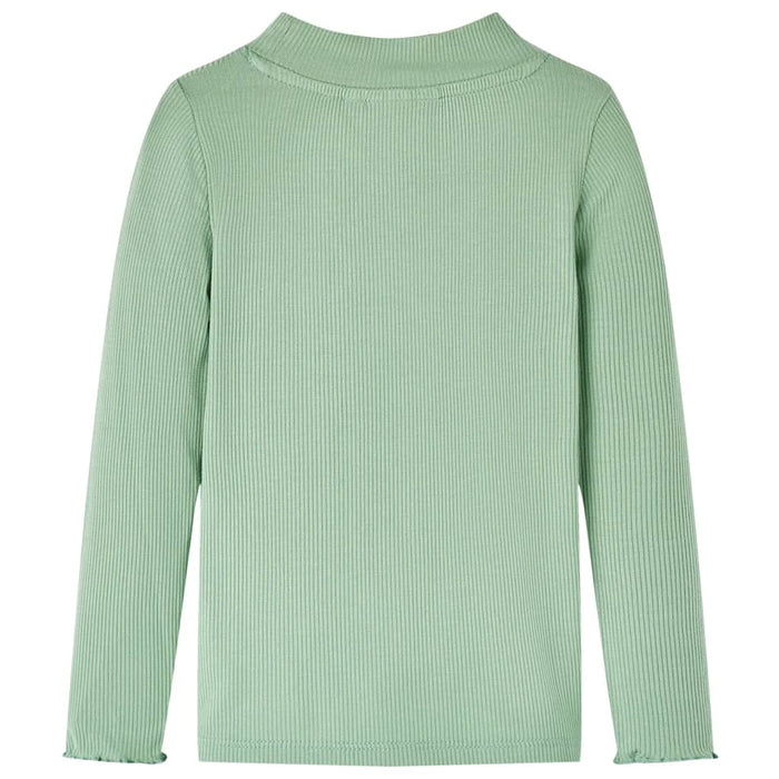 Maglietta da Bambina Maniche Lunghe a Lupetto Menta Scuro 104cod mxl 84059