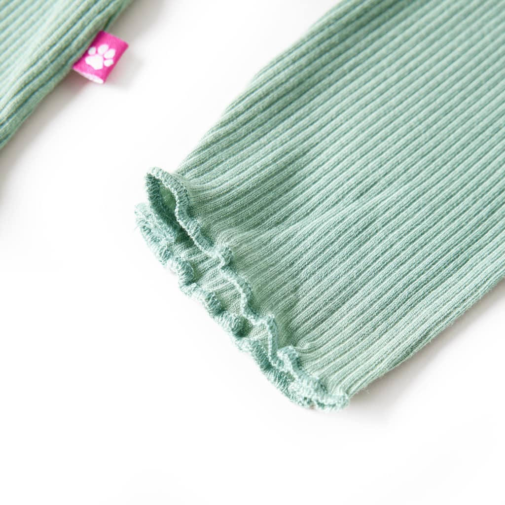 Maglietta da Bambina Maniche Lunghe a Lupetto Menta Scuro 104 14330