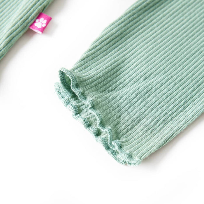 Maglietta da Bambina Maniche Lunghe a Lupetto Menta Scuro 104 14330