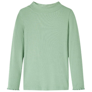 Maglietta da Bambina Maniche Lunghe a Lupetto Menta Scuro 128cod mxl 84060