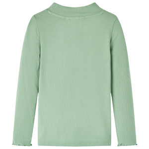 Maglietta da Bambina Maniche Lunghe a Lupetto Menta Scuro 128 14332