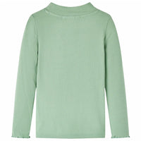 Maglietta da Bambina Maniche Lunghe a Lupetto Menta Scuro 140 14333