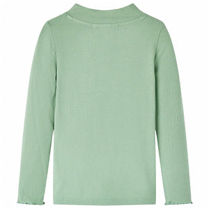 Maglietta da Bambina Maniche Lunghe a Lupetto Menta Scuro 140 14333