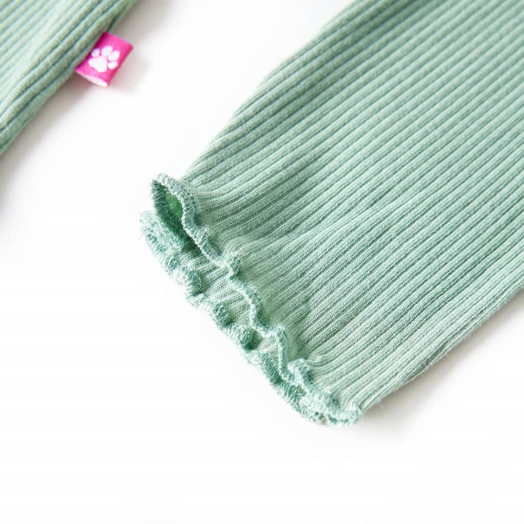 Maglietta da Bambina Maniche Lunghe a Lupetto Menta Scuro 140 14333