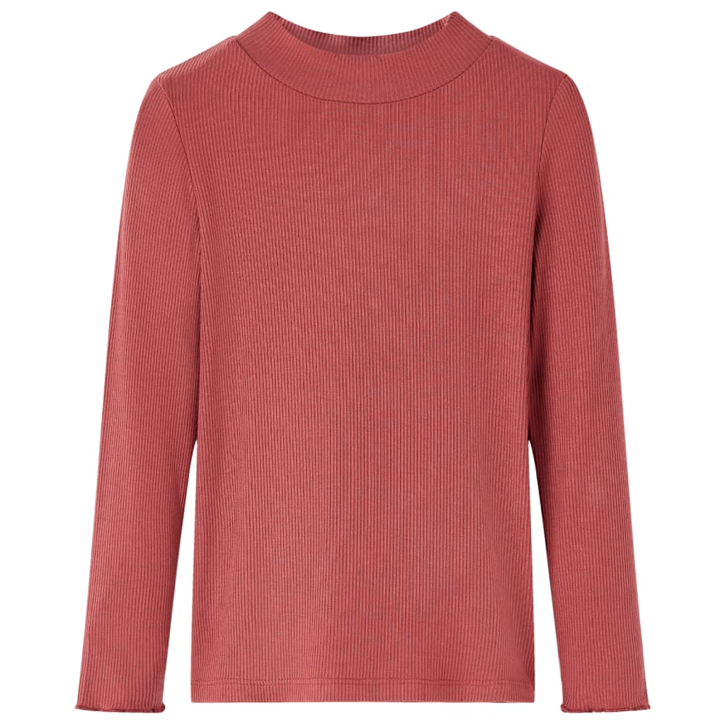 Maglietta da Bambina Maniche Lunghe a Lupetto Rosso Bruciato 140cod mxl 108036