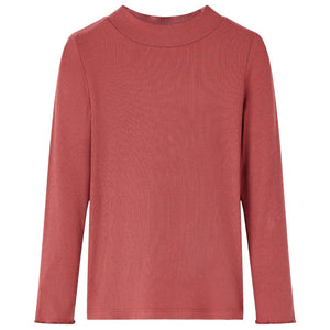 Maglietta da Bambina Maniche Lunghe a Lupetto Rosso Bruciato 140cod mxl 108036