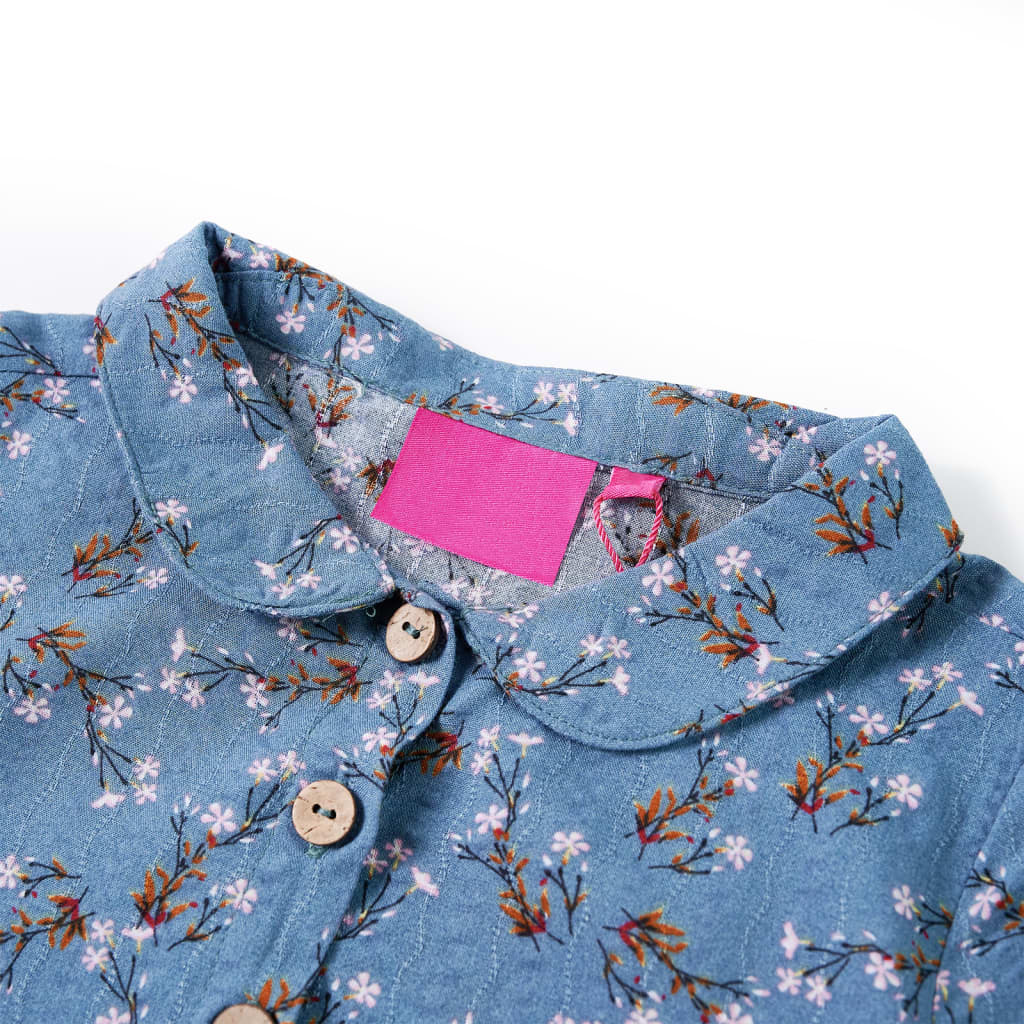 Abito da Bambina a Maniche Lunghe Color Petrolio 128 14352