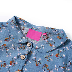 Abito da Bambina a Maniche Lunghe Color Petrolio 128 14352