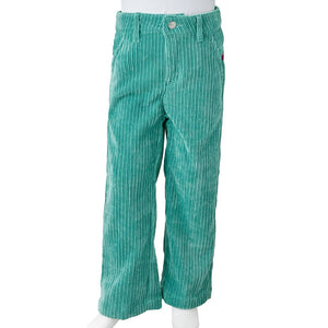 Pantaloni per Bambini in Velluto a Coste Verde Menta 104 14365
