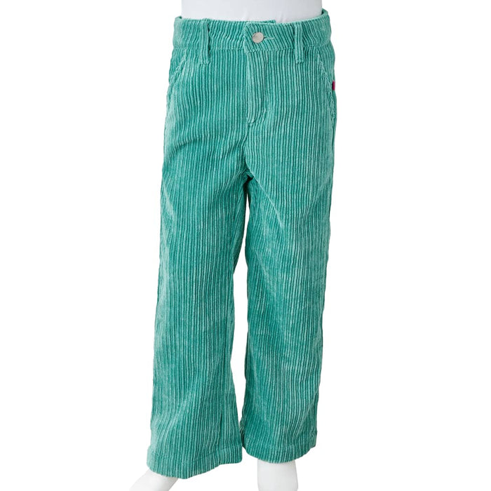 Pantaloni per Bambini in Velluto a Coste Verde Menta 104 14365